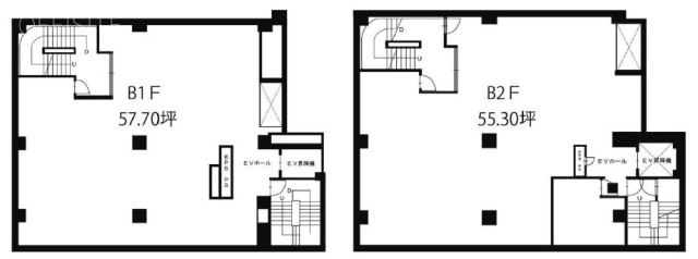 新橋第2中ビルB1F～B2F 間取り図