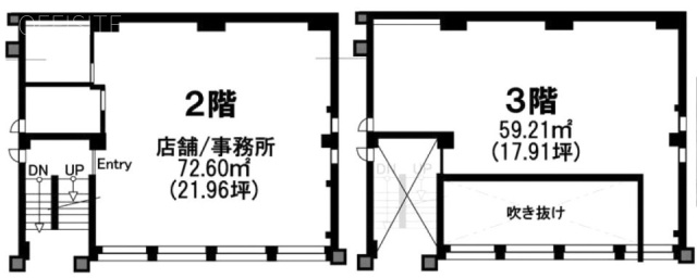 深沢パークサイドビル2F～3F 間取り図