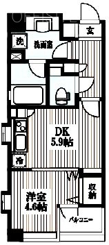 フォーチュンコート新宿御苑前501 間取り図