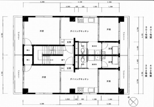 麻布長岡ハイツビル401 間取り図