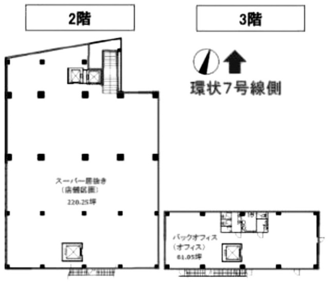 グリーンフォレスト板橋ビル2F～3F 間取り図