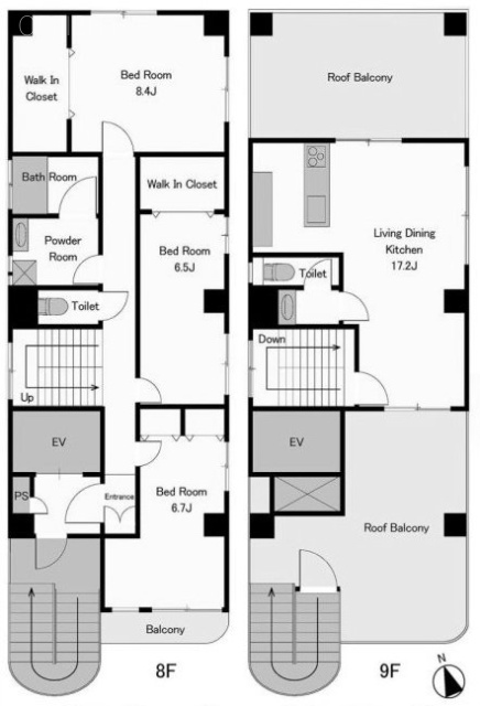 ステラビル8F~9F 間取り図