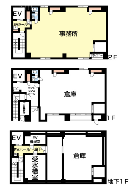 第1石田ビル1F～2F 間取り図