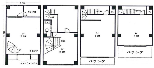 カワイビル1F～4F 間取り図