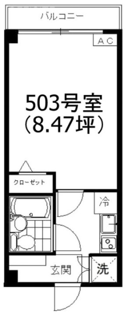 ニューカーサ麻布503 間取り図