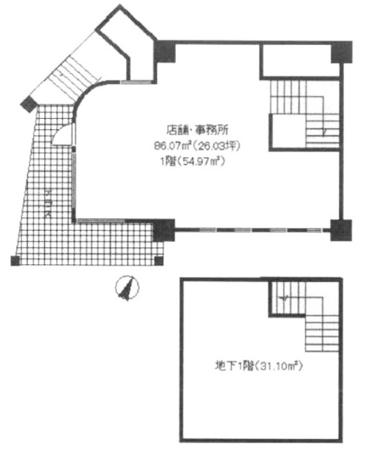 アビタシオン中野坂上ビル1F 間取り図