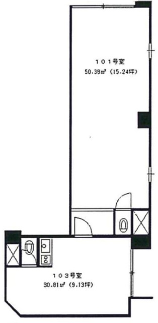 高砂サマリヤマンションビル101 間取り図