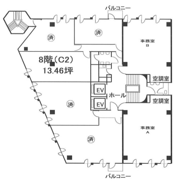 銀座8丁目10番ビルC2 間取り図