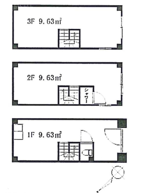 藤ビル1F～3F 間取り図