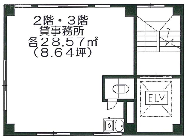 浜町エビスビル2F 間取り図