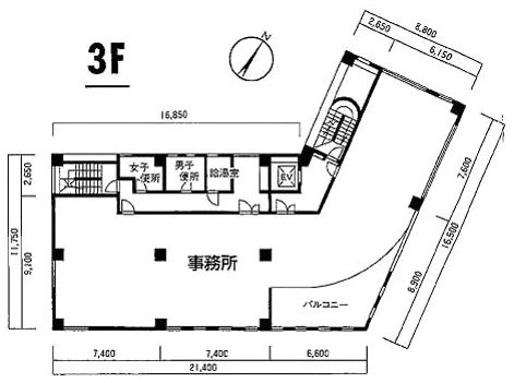 巣鴨中野ビル3F 間取り図