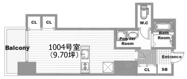 高田馬場ヒルサイドパレス1004 間取り図