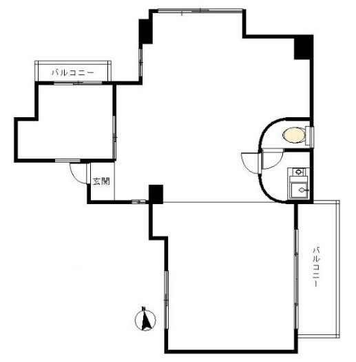 グランメール上原203 間取り図