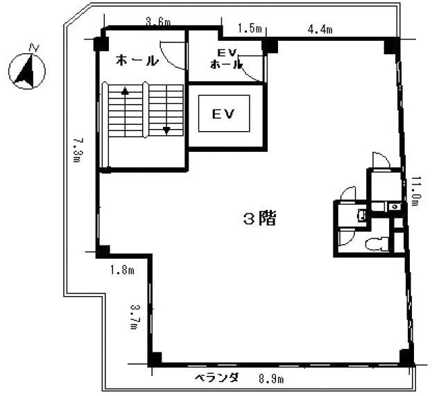 西山ビル3F 間取り図