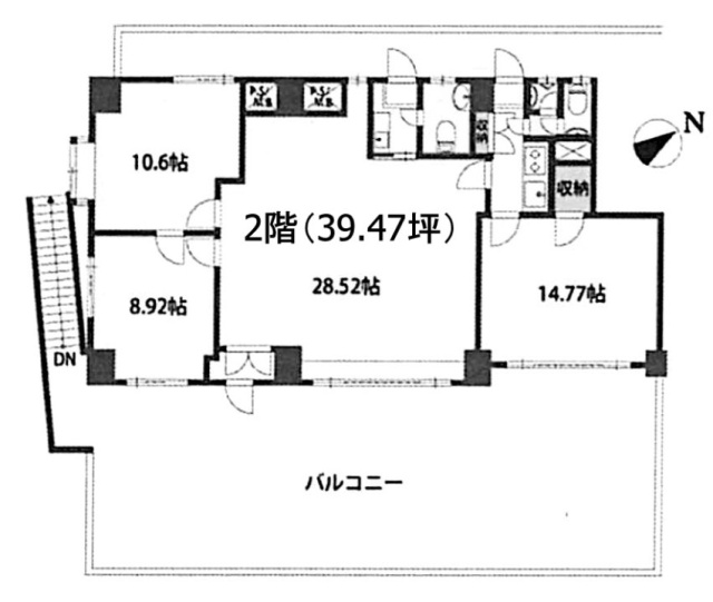 ソレアード鐘ヶ渕2F 間取り図