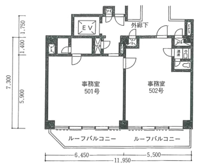 ライオンズマンション上野松ヶ谷502 間取り図