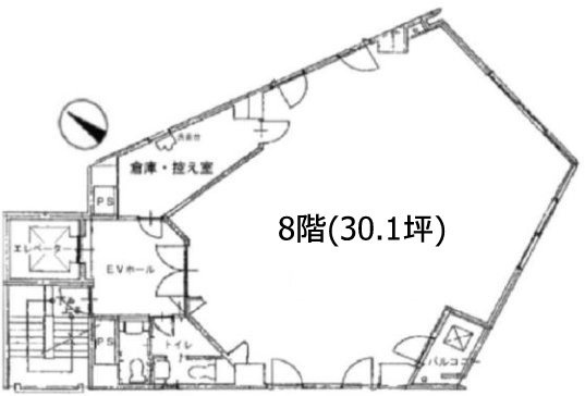 東京建設自労会館8F 間取り図