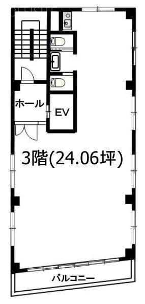 柳北(にゅうほく)ビル3F 間取り図