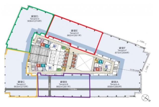 横浜アイマークプレイスビルE 間取り図