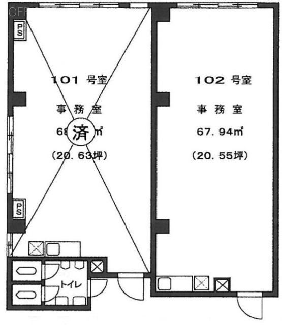 神楽坂ホワイトコートビル1F 間取り図