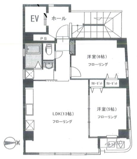 エステート梶山3F 間取り図