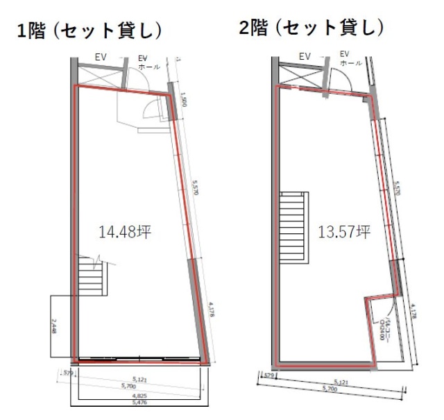 第一榮來ビル1F～2F 間取り図