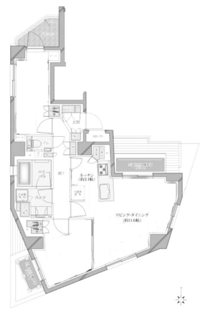 センチュリー初台701 間取り図