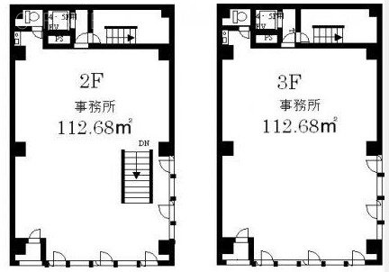 中山眼鏡ビル2F～3F 間取り図