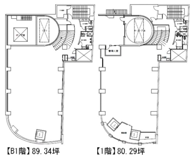 麹町セントラルビルB1F~1F 間取り図