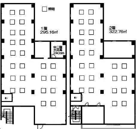 東糀谷貸工場・倉庫ビル1F～2F 間取り図