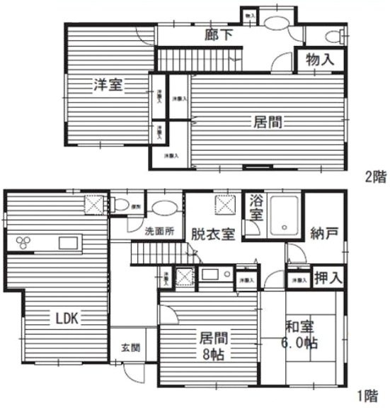 赤城下町ハウス1F～2F 間取り図