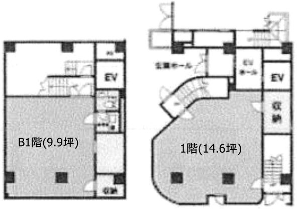 東日本橋第5梶山ビルB1F~1F 間取り図