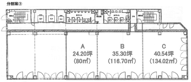 TLR柏ビル分割案➂A 間取り図