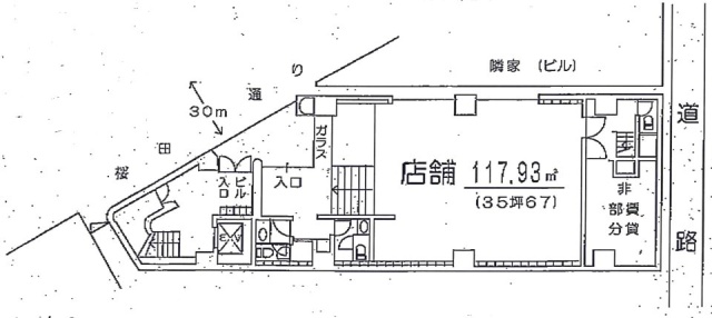 三田ヒルサイドビル1F 間取り図