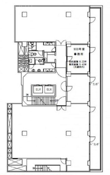 岩月ビル906 間取り図