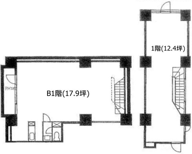 カーサリーナ千駄木B1F～1F 間取り図