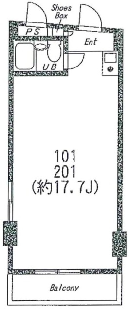 エムズ西麻布(M’s西麻布)ビル201 間取り図