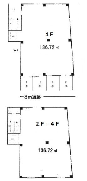 橋場ビル1-4F 間取り図