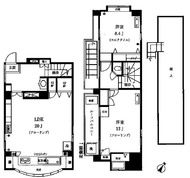 ヴィラホワイト走井ビル301 間取り図