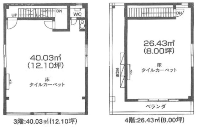 大林ビル3F～4F 間取り図