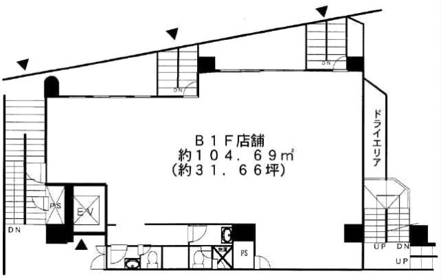 田島第2(メゾン・ラフィーネ)ビルB1F 間取り図