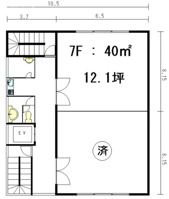 富士火災城東ビル702 間取り図