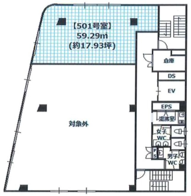 東京浜町近鉄ビル501 間取り図