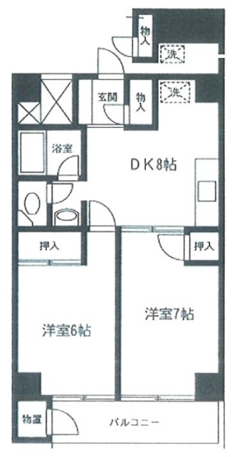 芝ロイヤルビル805 間取り図