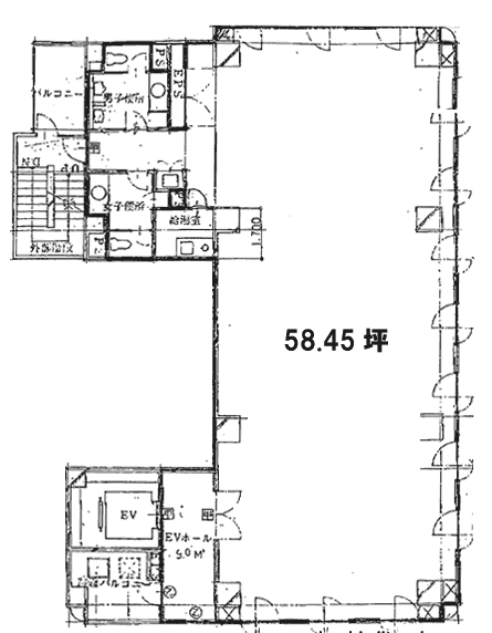 新富センタービル5F 間取り図