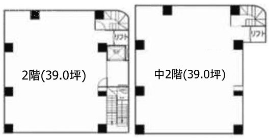 糀谷岡野ビル2F+中2F 間取り図