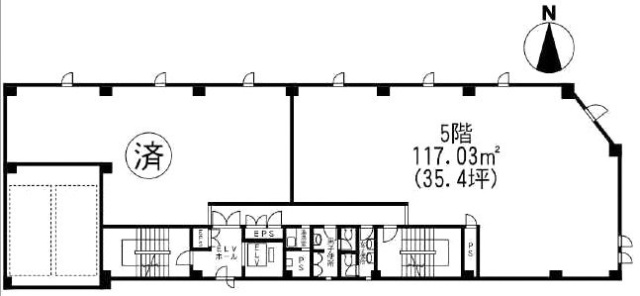 新町55ビル5F 間取り図