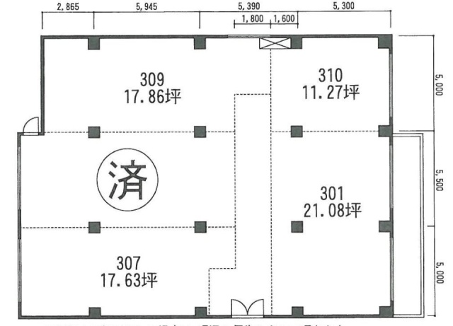 水道橋西口会館301 間取り図