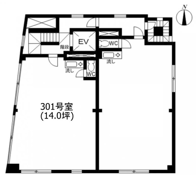 サスガ第2ビル301 間取り図