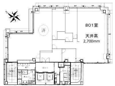 浜松町エクセレントビル801 間取り図